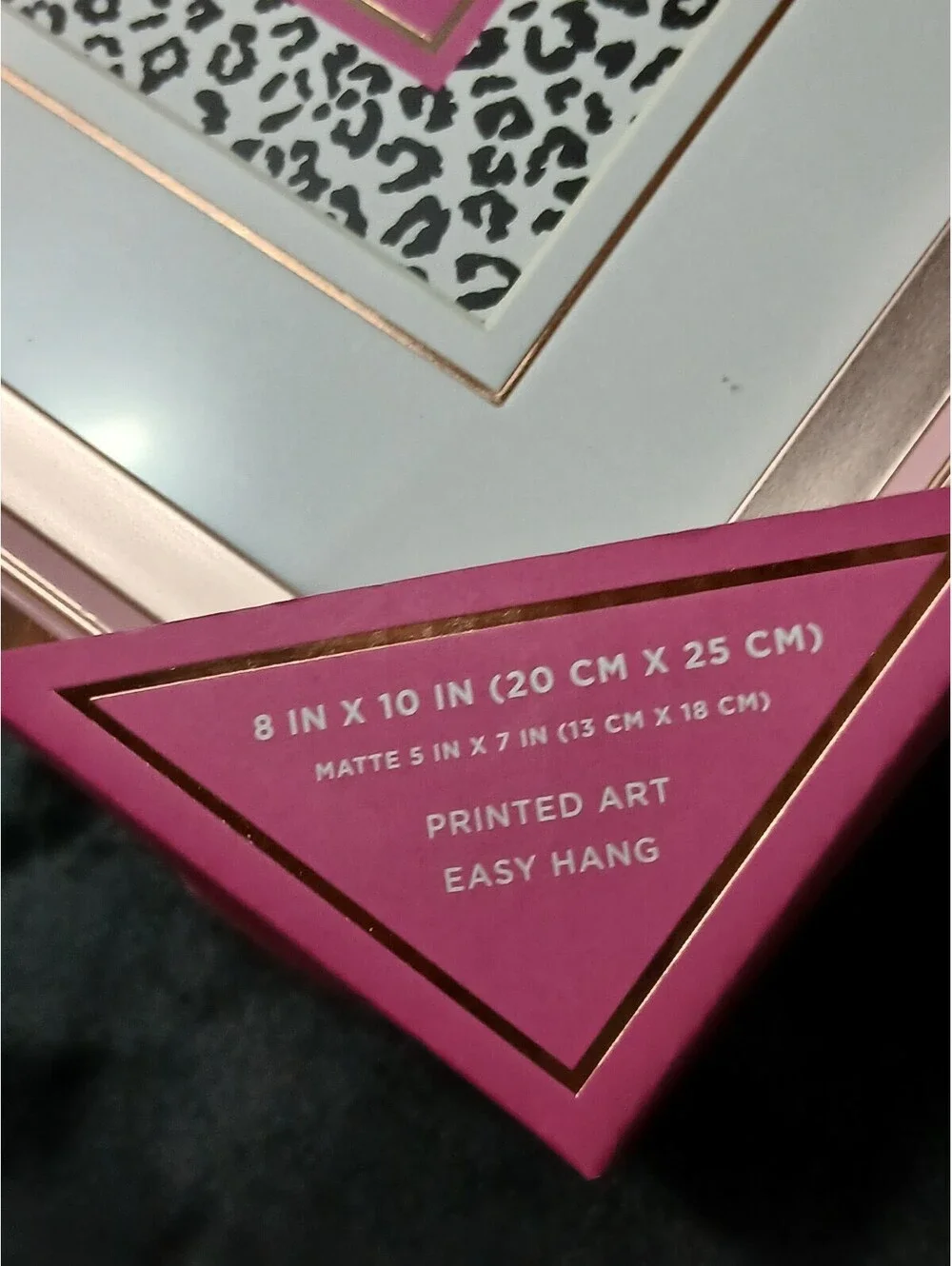 Juicy Couture Home Rose Gold Photo Frame with Leopard Print Matte 8x10 Inch NWT